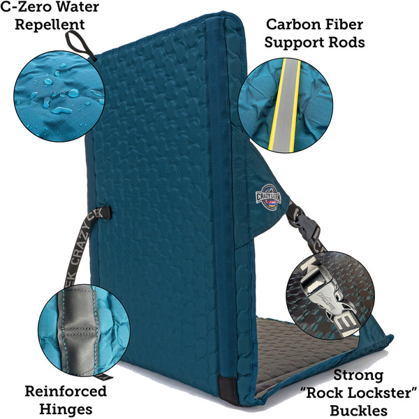 Hex 2.0 Longback Rollable Camping Chair Features - Carbon Fiber Support Rods Water Repellent - Hinges - Strong Buckles
