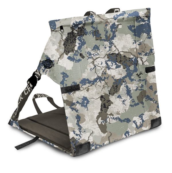 Camo Crazy Creek Chair on White Background