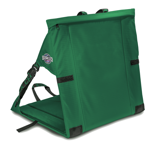 Green Crazy Creek Chair on White Background