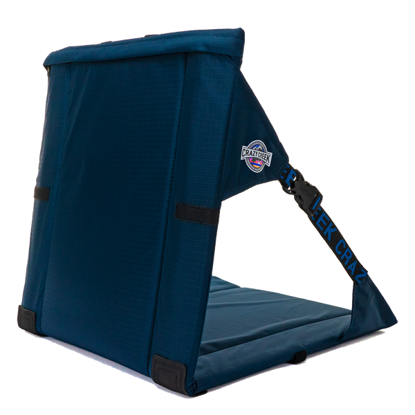 Dark blue Crazy Creek Chair on White Background
