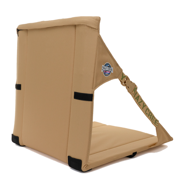 Tan Crazy Creek Chair on White Background