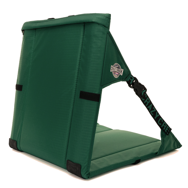 Dark Green Crazy Creek Chair on White Background
