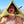 Woman wearing a Crazy Creek chair like a hat while houting